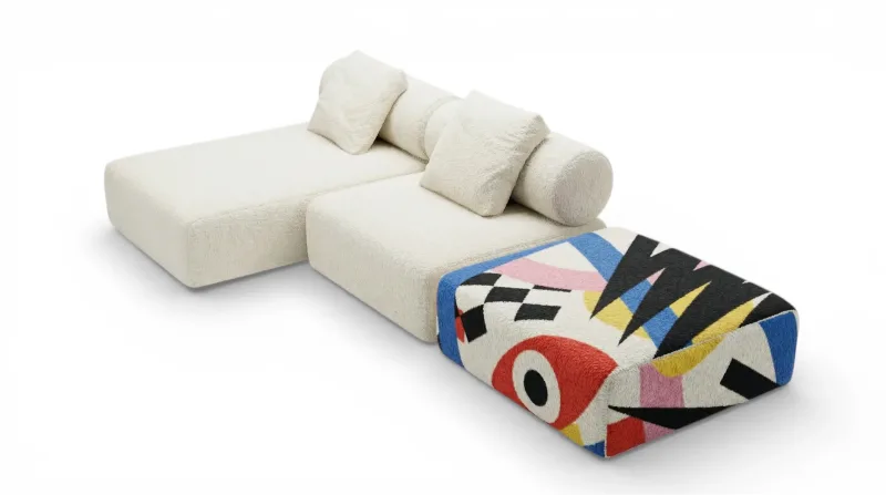 Брендований диван з принтом і логотипом для кафе та HoReCa