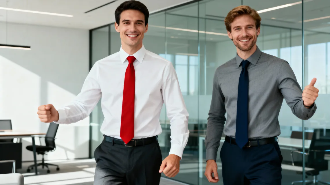 Корпоративна краватка чоловіча темно-синього кольору з якісною тканиною