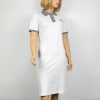 Жіноча приталена сукня для офісних співробітниць пошита з трикотажної тканини.