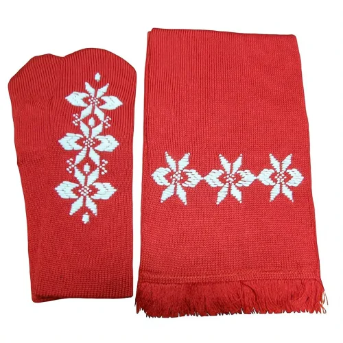 Шарф та рукавички з вишивкою логотипа. Новорічний подарунок.