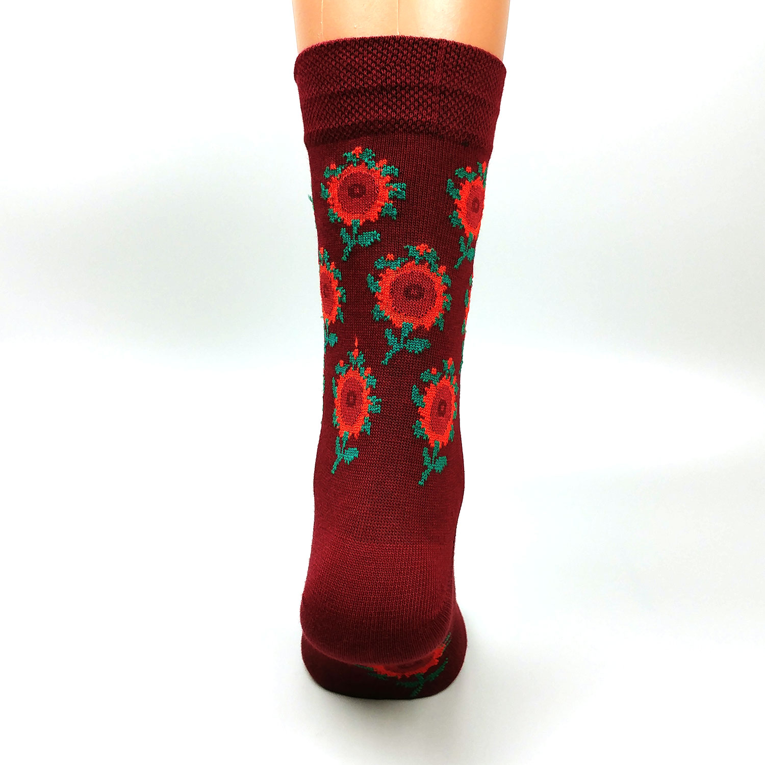 Шкарпетки з малюнком Червоні квіти